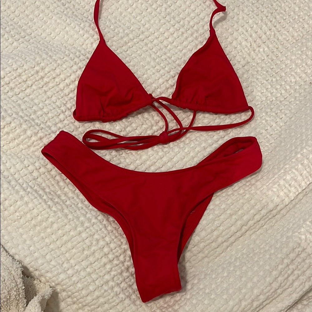 Frankie’s Bikinis Red Swimsuit